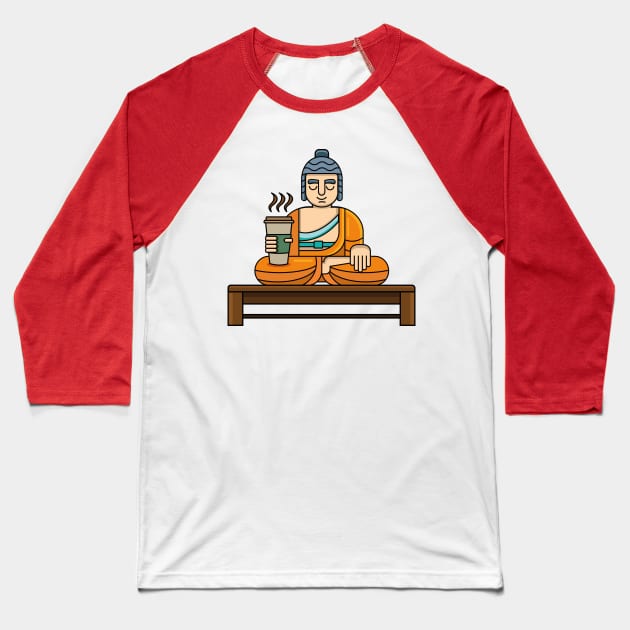 Coffee Monk Baseball T-Shirt by RhinoTheWrecker